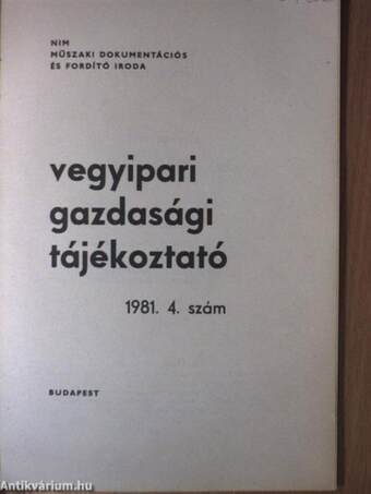 Vegyipari Gazdasági Tájékoztató 1981/4.