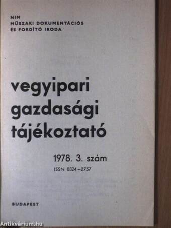 Vegyipari Gazdasági Tájékoztató 1978/3.