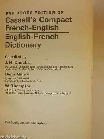 Cassell's Compact French-English/English-French Dictionary