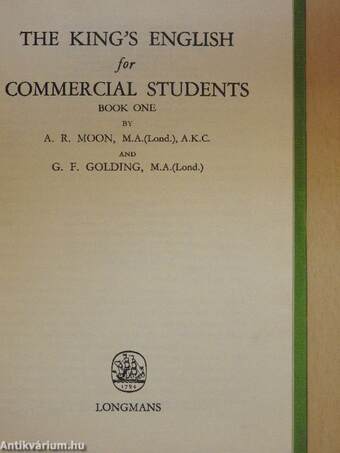 The King's English for Commercial Students I