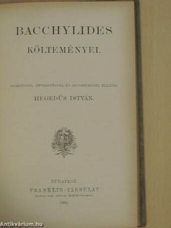 Bacchylides költeményei