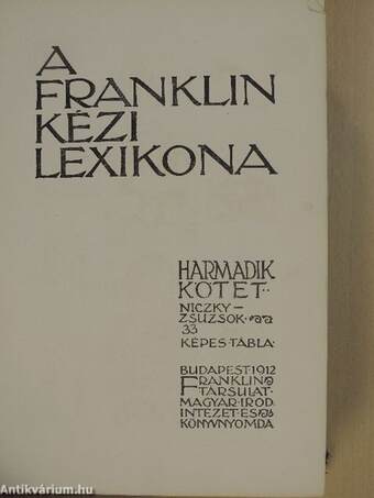 A Franklin kézi lexikona III. (töredék)