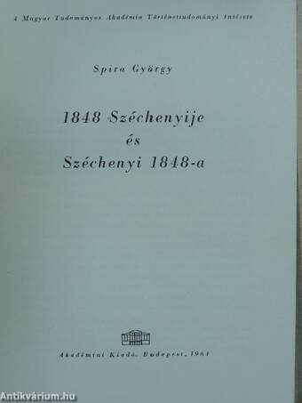 1848 Széchenyije és Széchenyi 1848-a