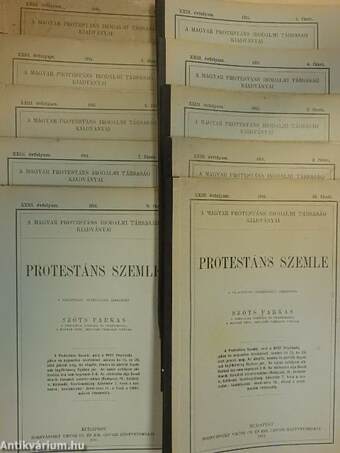 Protestáns Szemle 1911. január-december