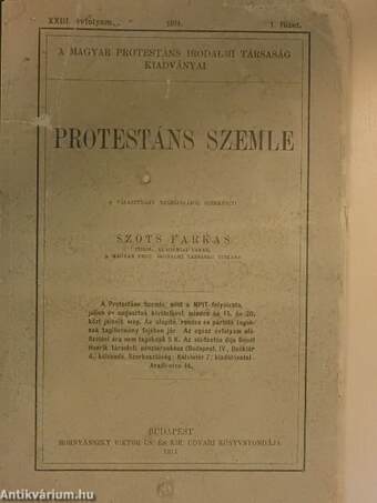 Protestáns Szemle 1911. január-december