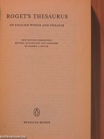 Roget's Thesaurus of English Words and Phrases