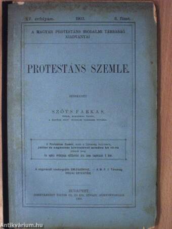 Protestáns Szemle 1903. január-december