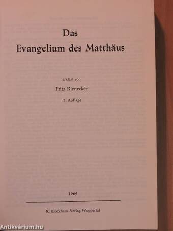 Das Evangelium des Matthäus