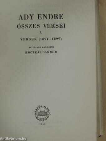 Ady Endre összes versei I. (töredék)