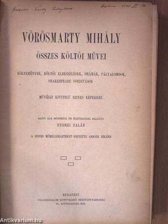 Vörösmarty Mihály összes költői művei