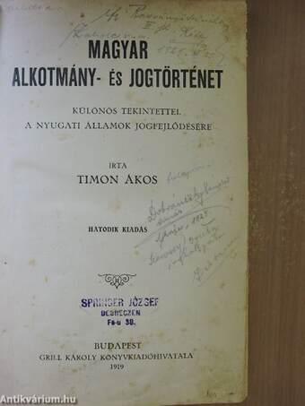 Magyar Alkotmány- és Jogtörténet