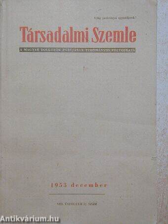 Társadalmi Szemle 1953. december