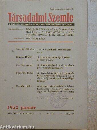 Társadalmi Szemle 1952. január