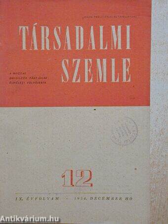 Társadalmi Szemle 1954. december