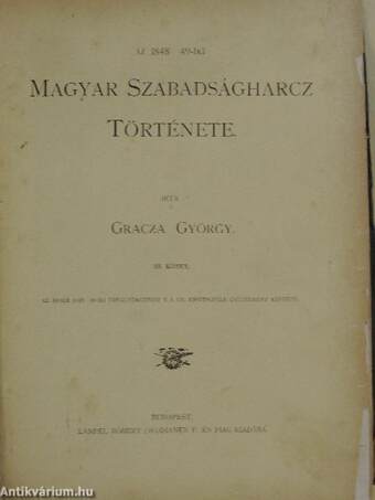 Az 1848-49-iki magyar szabadságharcz története III. (töredék)