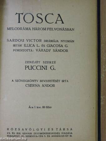 Tosca/A tévedt nő
