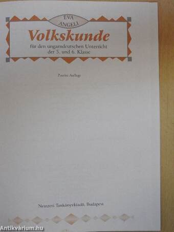 Volkskunde für den ungarndeutschen Unterricht der 5. und 6. Klasse