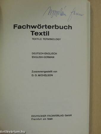 Fachwörterbuch Textil/Textile Terminology