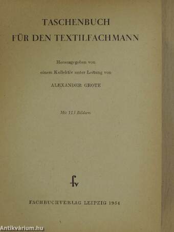 Taschenbuch für den Textilfachmann