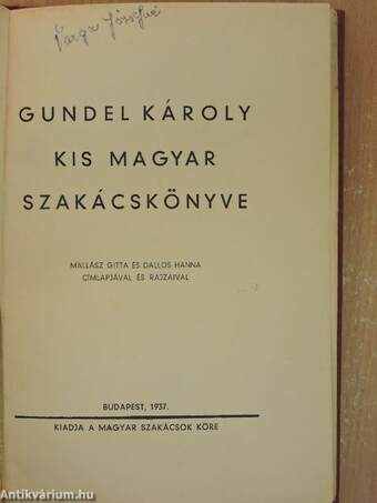Gundel Károly kis magyar szakácskönyve