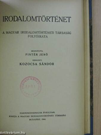 Irodalomtörténet 1943-1945.