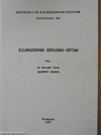 Élelmiszeripari gépelemek-géptan