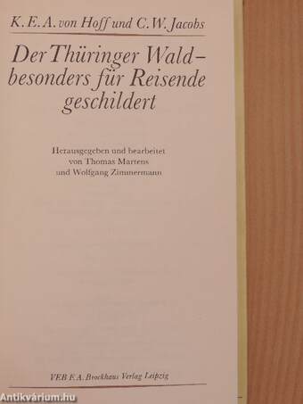 Der Thüringer Wald-besonders für Reisende geschildert