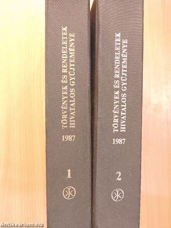 Törvények és rendeletek hivatalos gyűjteménye 1987. 1-2.