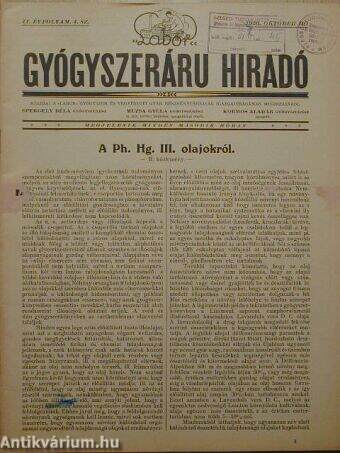"Labor" Gyógyszeráru Híradó 1926. október