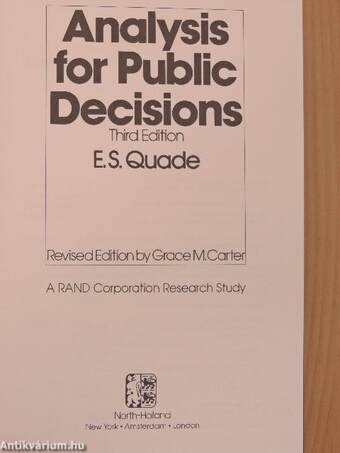 Analysis for Public Decisions