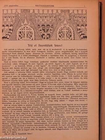 Nagyasszonyunk 1925. szeptember-1926. június