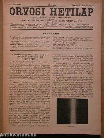 Orvosi Hetilap/Orvostudományi közlemények 1941. (nem teljes évfolyam)
