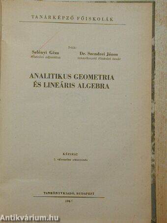 Analitikus geometria és lineáris algebra