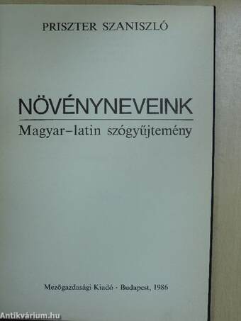 Növényneveink