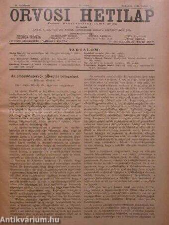 Orvosi Hetilap 1940./Orvostudományi Közlemények 1940. (nem teljes évfolyam)