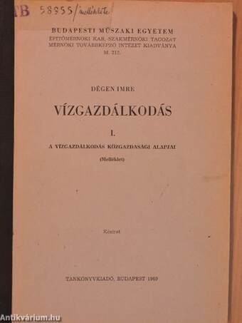 Vízgazdálkodás I. - melléklet