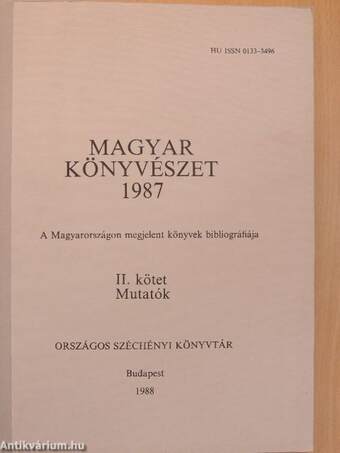 Magyar Könyvészet 1987 II.