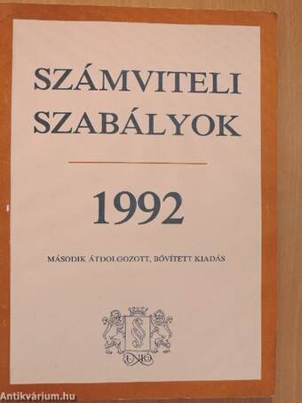 Számviteli szabályok 1992