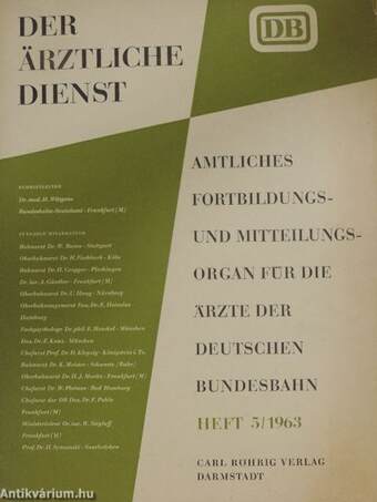 Der ärztliche Dienst Mai 1963