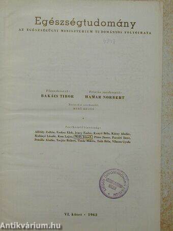 Egészségtudomány 1962/1-4.