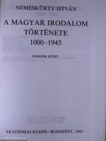 A magyar irodalom története 2. (töredék)