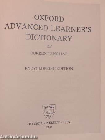 Oxford Advanced Learner's Dictionary of Current English