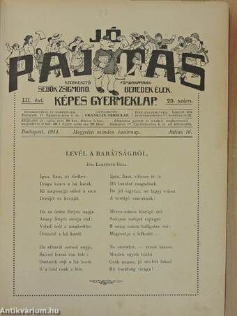 Jó pajtás 1911. július-december (fél évfolyam)