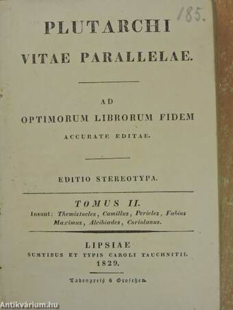 Vitae parallelae I-II., V-VI., VIII-IX.