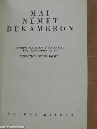 Mai német Dekameron