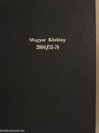 Magyar Közlöny 2000. június 2. - június 30.