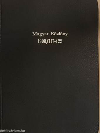 Magyar Közlöny 1998. december 24. - december 31.