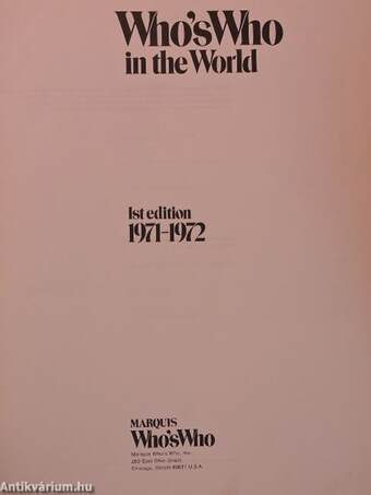 Who's Who in the World 1971-1972