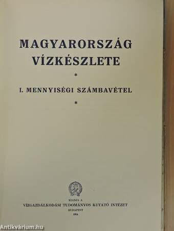 Magyarország vízkészlete I. (nem teljes)