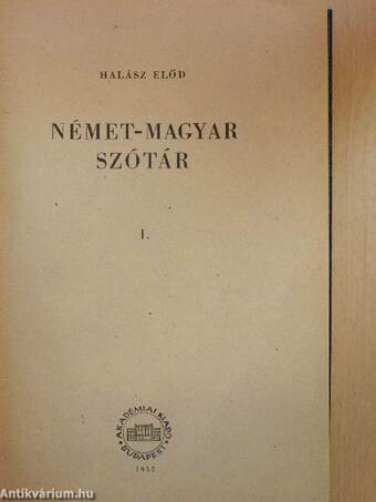 Német-magyar szótár I-II.